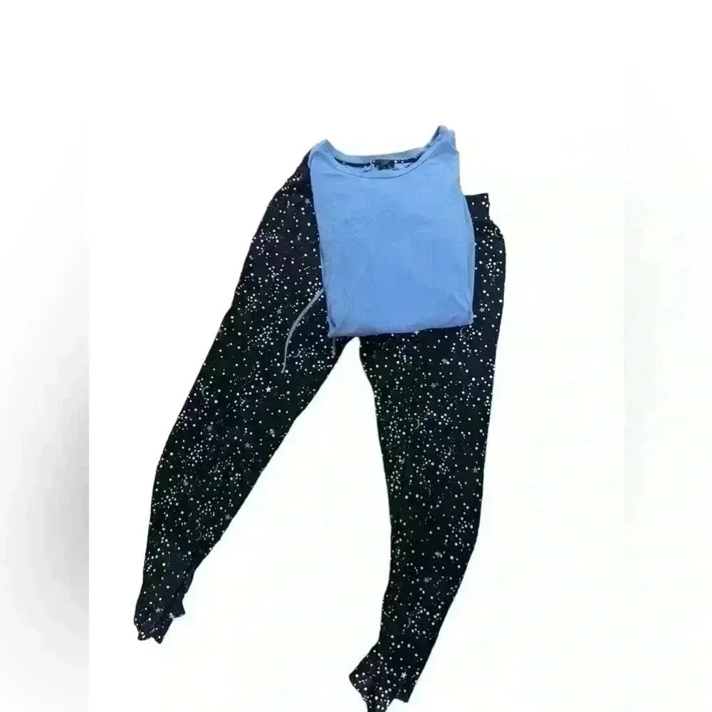 ANN TAYLOR SLEEP Pajama set Blue With Star And Moon - Size S Small p38